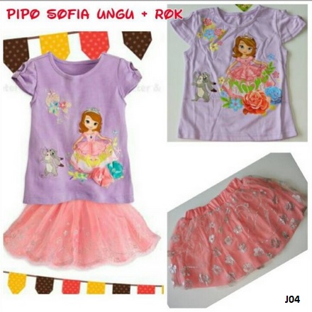 baju rok pipo sofia kartun